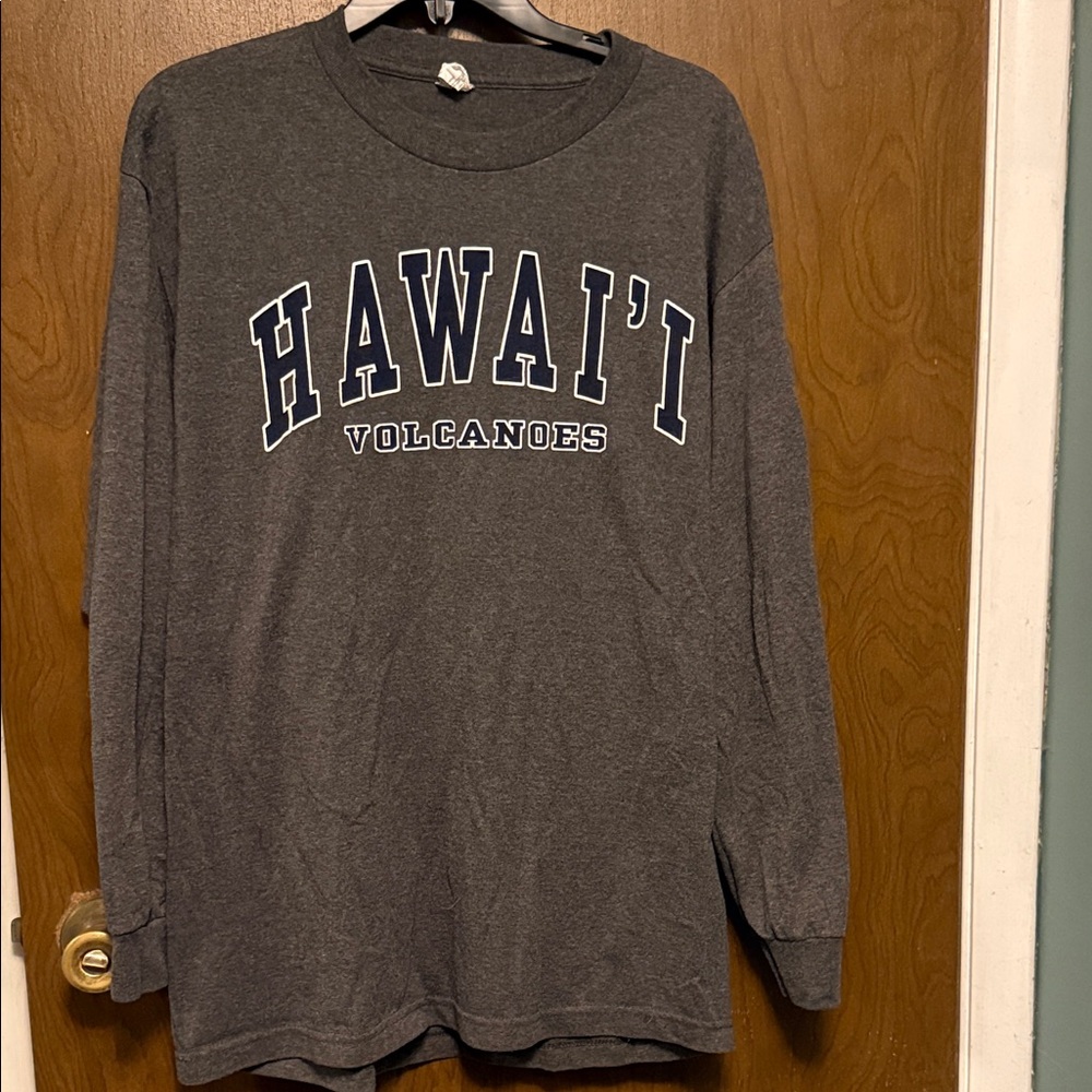 Alstyle Hawaii Volcanoes Gray Long Sleeve Tee Size L